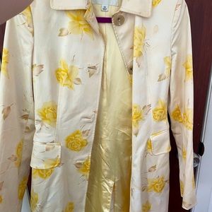 Banana Republic Yellow Coat with Roses